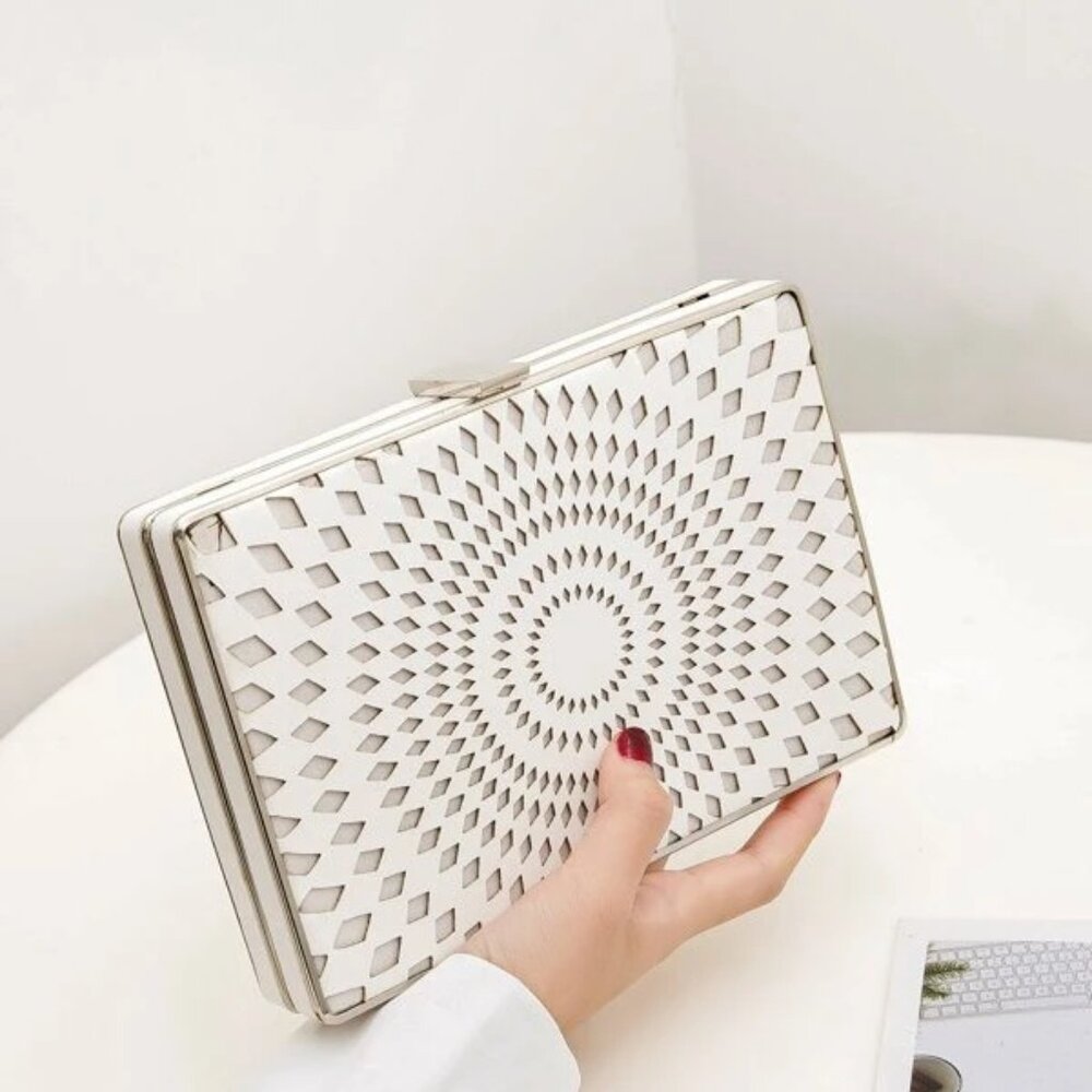 NWT Laser Cut Box Clutch